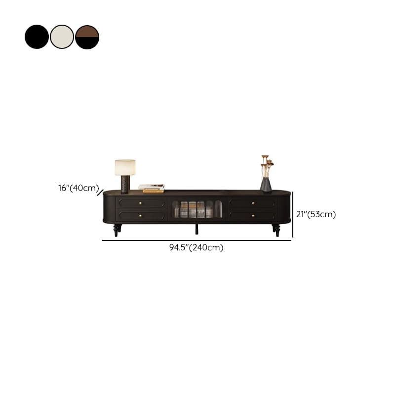 Modern Real Wood TV Stand with Shelf, 4 Drawers, Hutch, and Door thumbnail 15