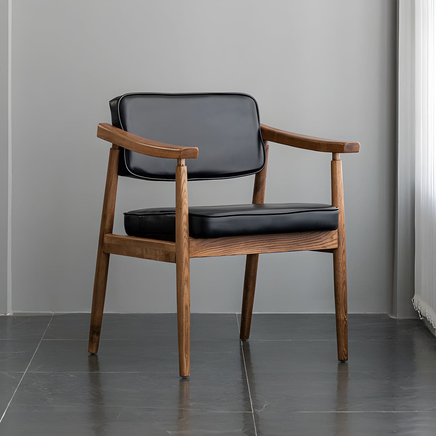 Traditional Style Dining Chairs Kitchen Arm Side Chairs with Wooden Legs thumbnail 6