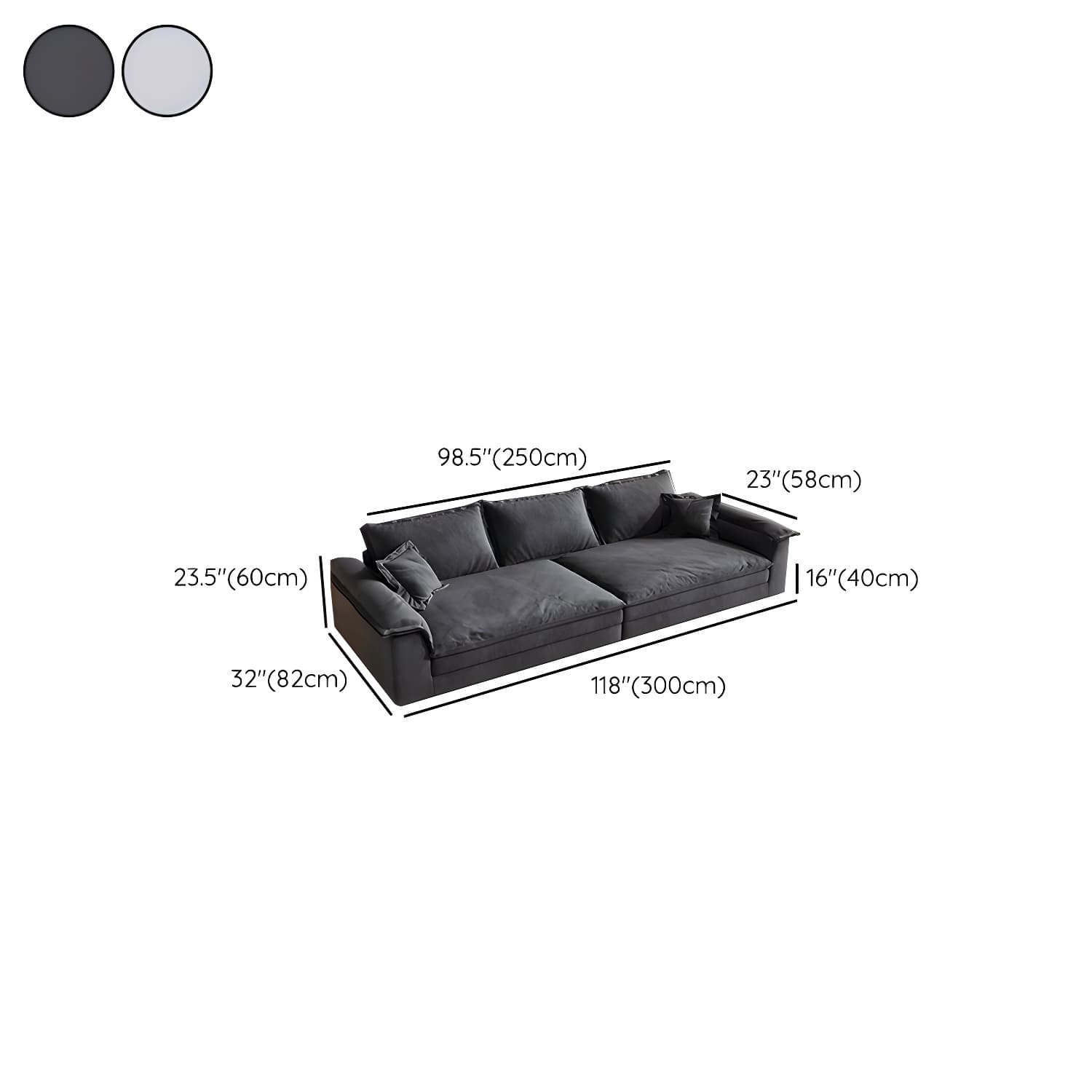 Modern Flared Arm Sofa with Water Resistant and Bolster Pillows thumbnail 14