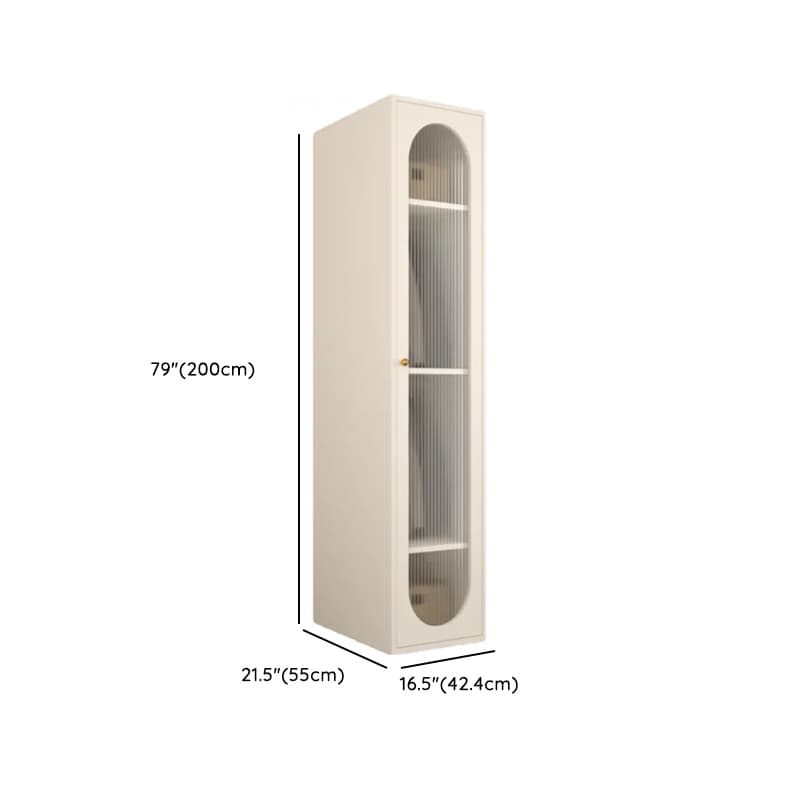 Chalk Casual Unattached Wardrobe with Adaptable Shelf, Soft Close Door, Hanging Rod, and Articulated Mechanism thumbnail 14
