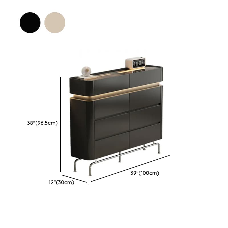 Minimalist Horizontal Console Dresser Illumination Light Timber 8 Drawers thumbnail 18