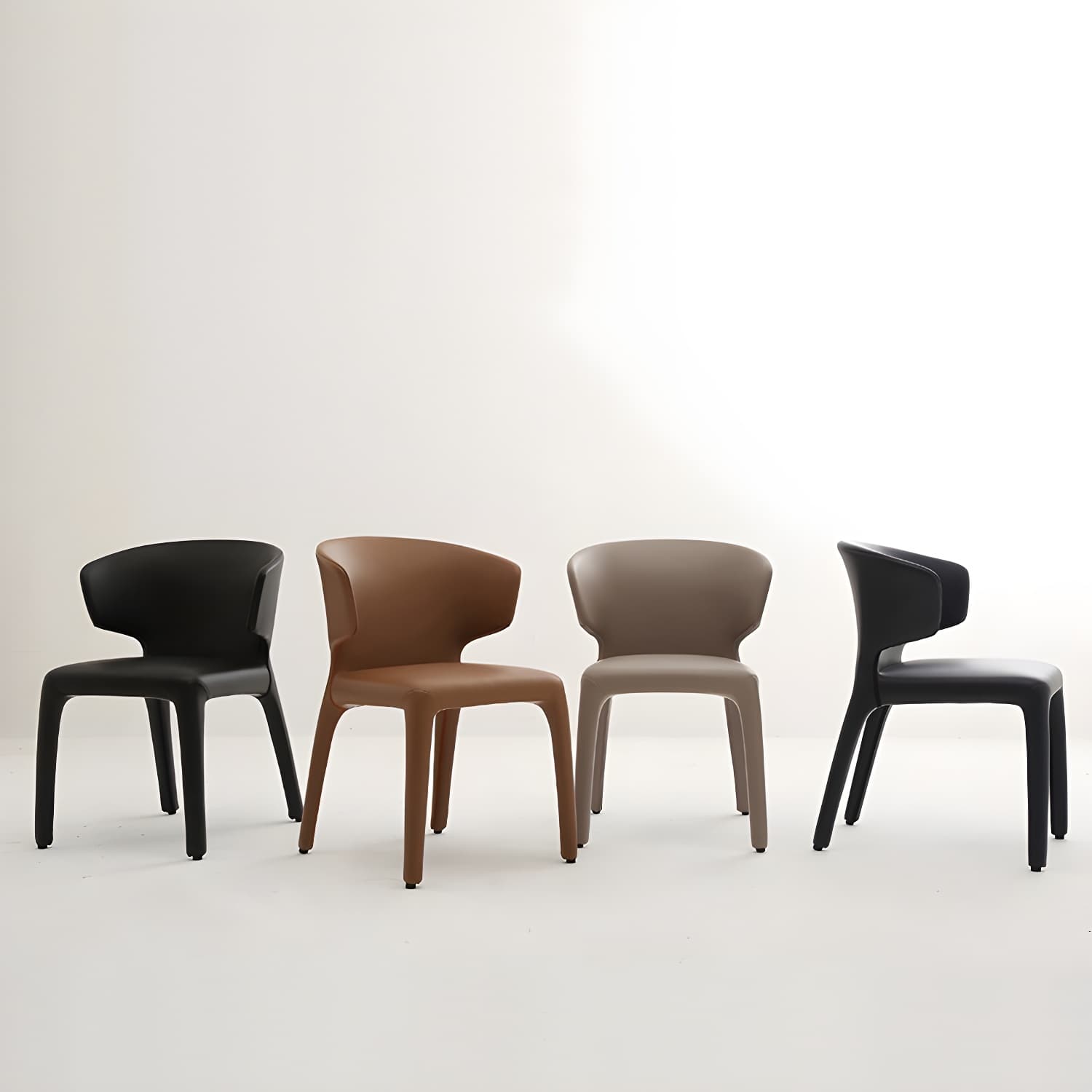 Designer Style Leather Arm Chair Wingback Matte Finish Single Dining Chair thumbnail 13