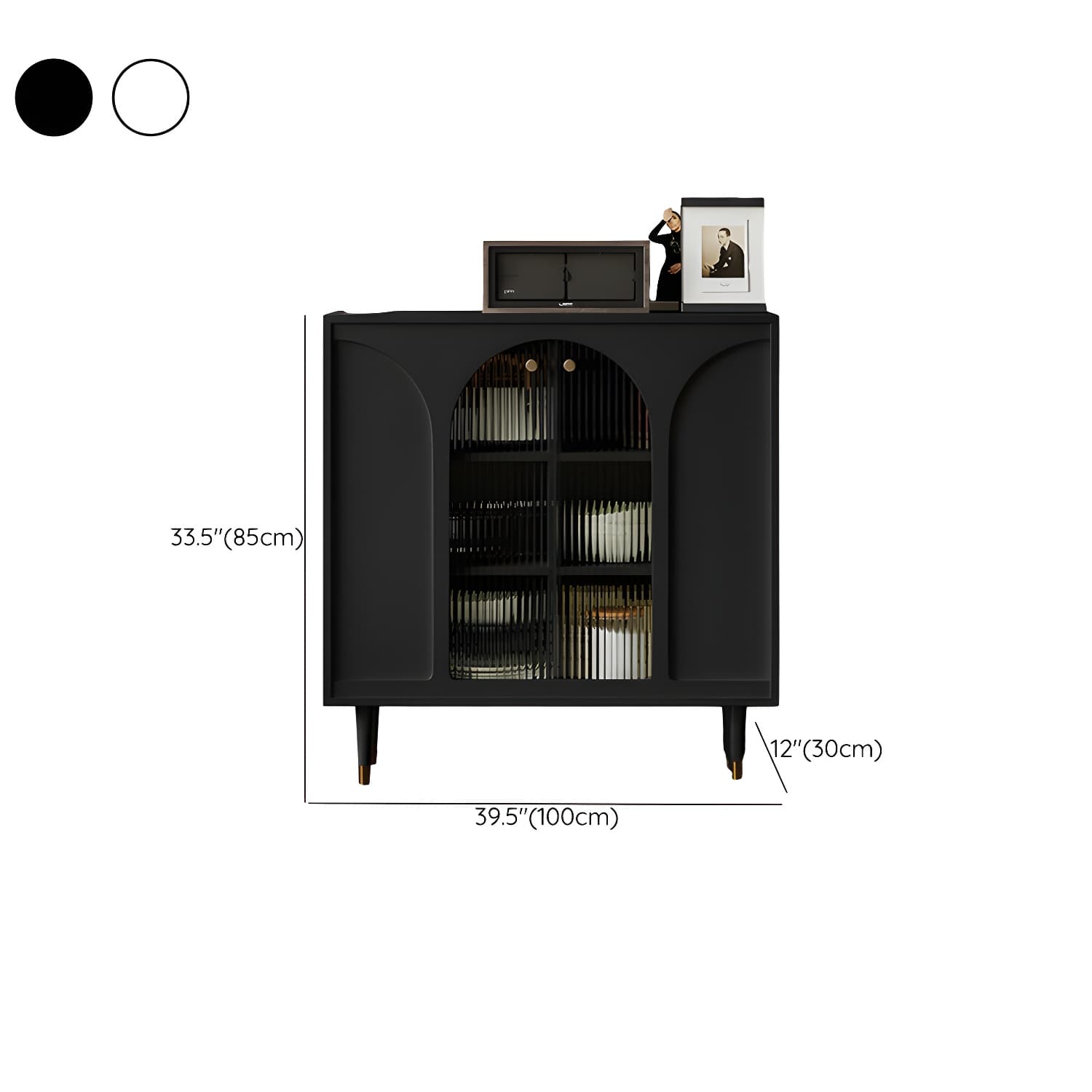 Modern Wooden Sideboard with Glass Doors and Adjustable Shelving thumbnail 13