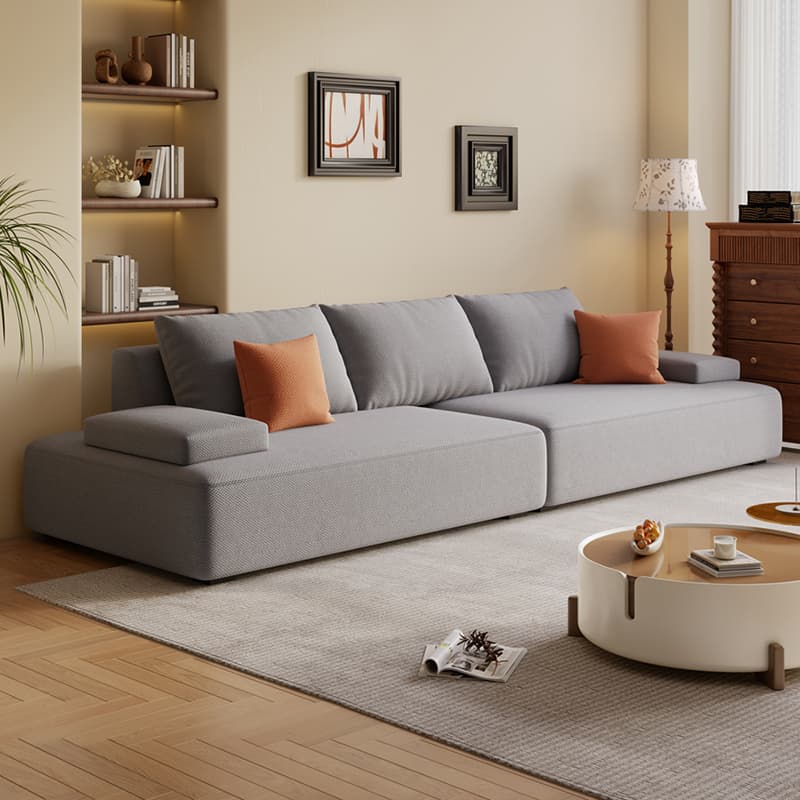 Tear Resistant Standard Sofa in Light Gray/Emerald Green/Ivory with 5 Pillows thumbnail 3