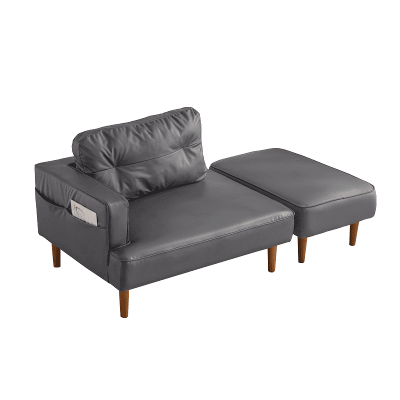 Contemporary Modern Solid Color Scratch-immune Standard Sofa/Loveseat/Single Sofa in Gray/Sage/Sepia for 2 People with Receptacle and Ottoman thumbnail 4