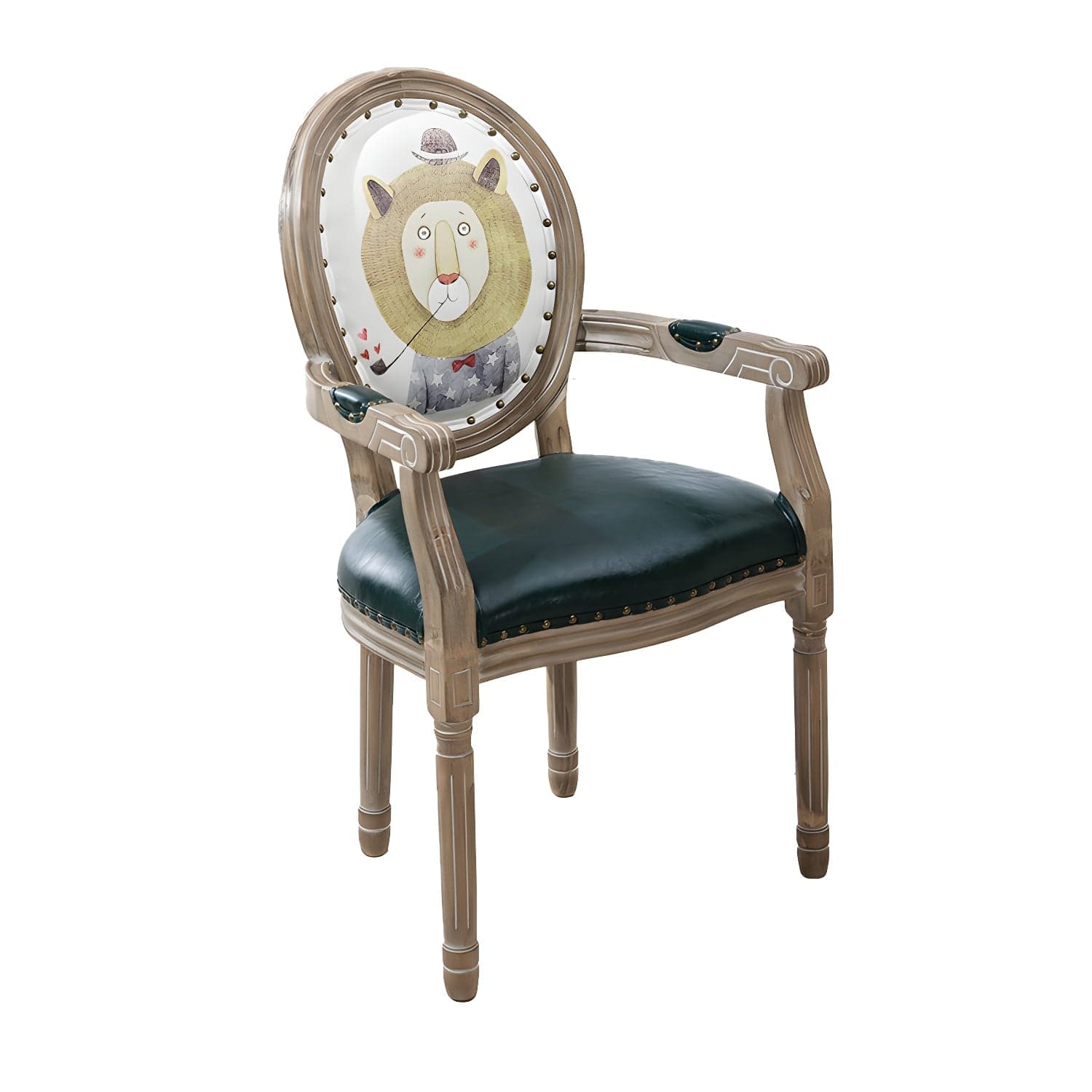French Country Upholstered Armless Chair Home Solid Wood Dining Chair thumbnail 7