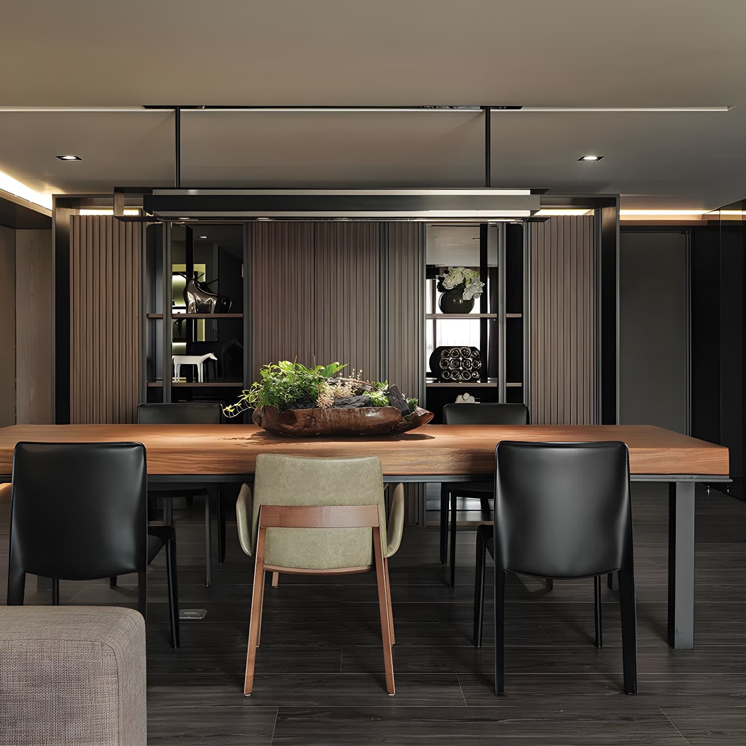 Rectangle Industrial Dining Table Solid Wood Top Home Table with 4 Black Iron Legs thumbnail 4