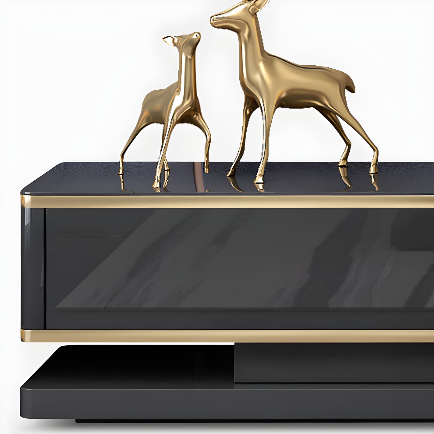 Luxurious 3-Drawer TV Stand Console 16.54-Inch H Glass TV Console thumbnail 8