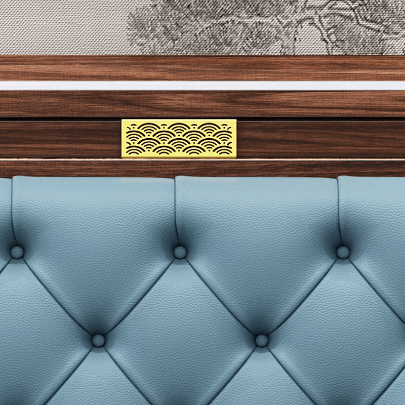 Lumber Solid Color Framed Storage Bed Frame/Pallet Bed Frame with Decorative-stitched Headboard for Living Room thumbnail 8