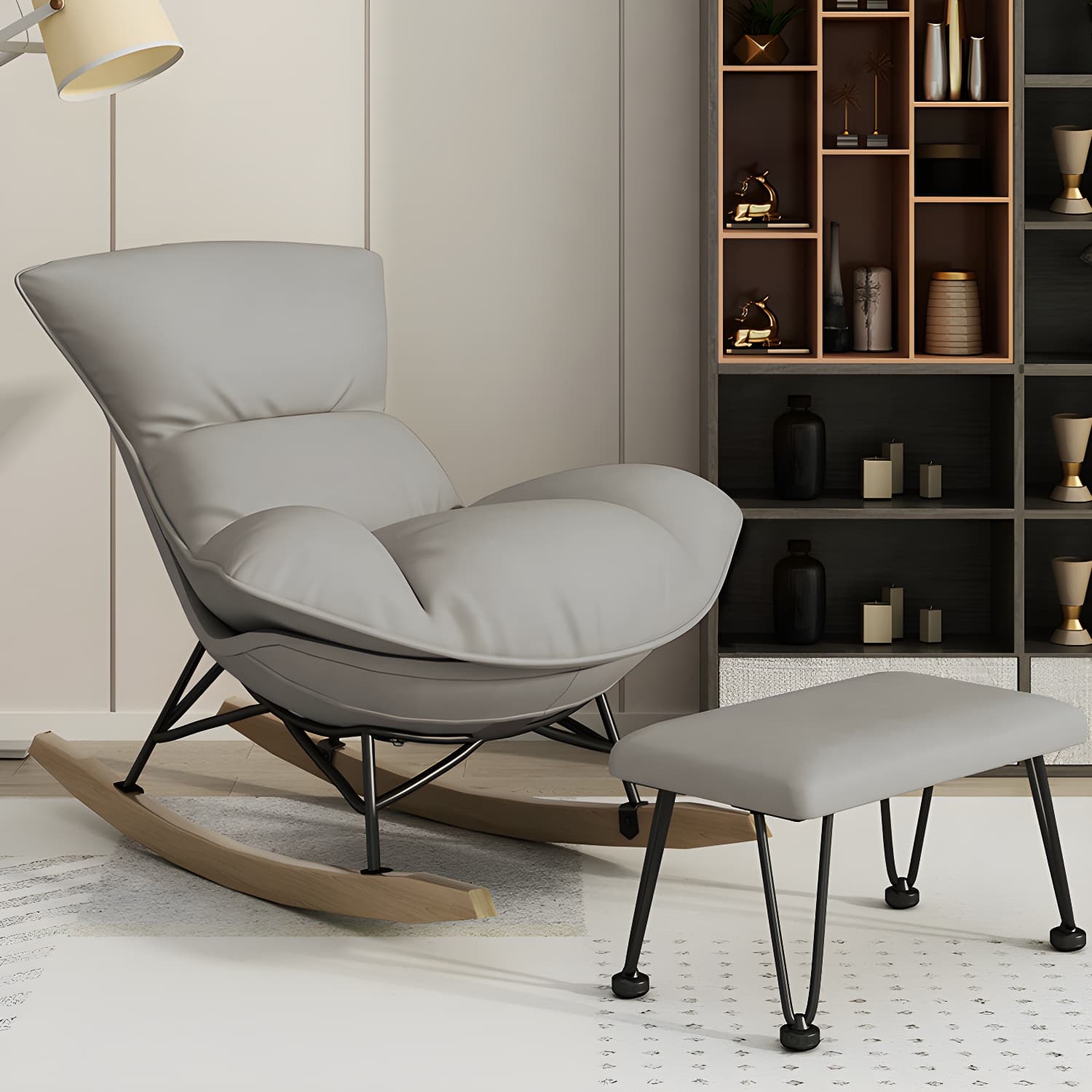 Nursery Sofa Rocking Chair Indoor Rocking Chair for Living Room and Bedroom thumbnail 2