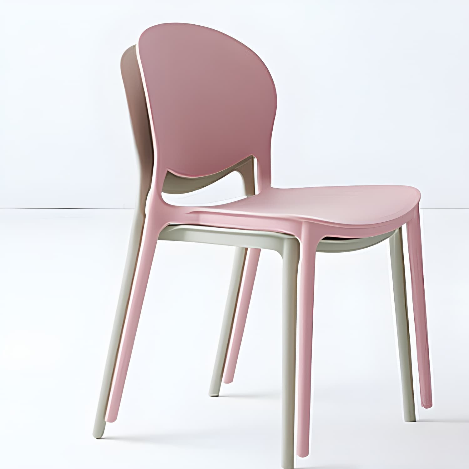 Modern Style Stackable Plastic Chair Open Back Dining Side Chair (Set of 4) thumbnail 22