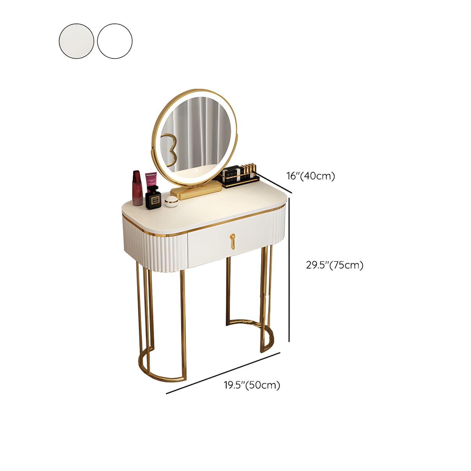 Glam 29.52" Height Makeup Vanity Set with Drawer and Mirror Vanity thumbnail 18