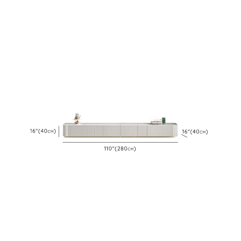 Simple Chalk Sintered Stone Rectangular TV Stand with 6-Drawer/4 Drawers/3-Drawer & Cable Management thumbnail 13
