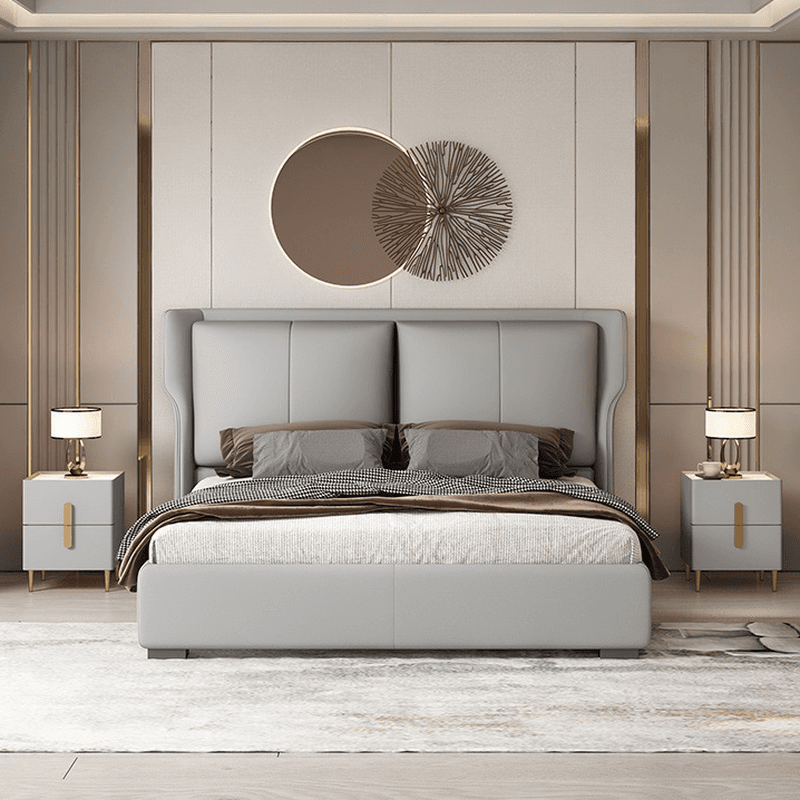 Standard（36-55“） Free-standing Standard Full(54"W x 75"L)/Twin(38"W x 75"L) No Distressing Rectangular Wingback Headboard with Sponge Filing and Wood/ Upholstery Frame thumbnail 8