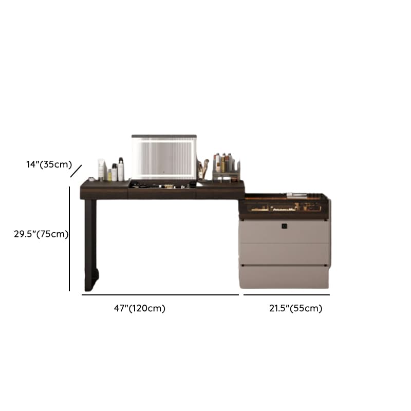 Space-saving Vanity Set with 7/11 Drawers, Lighting, Dividers, 2-in-1 Design, and Adjustable Touch Brightness thumbnail 16