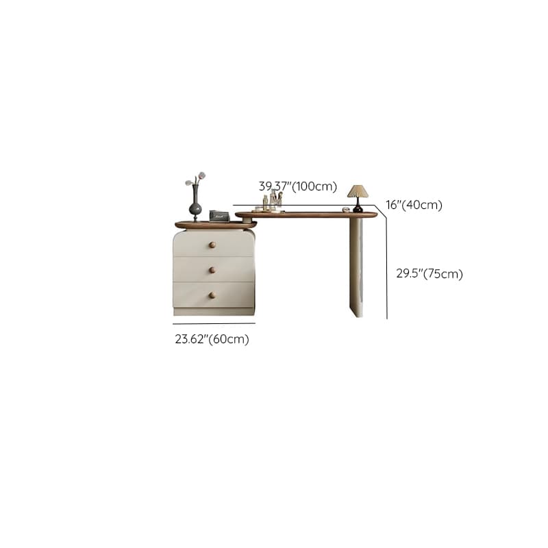 Modish Large Vanity Set/Makeup Vanity with Laminate Table Top, White Finish, 3 Drawers, Mirror Lights, and Scalable Design thumbnail 15