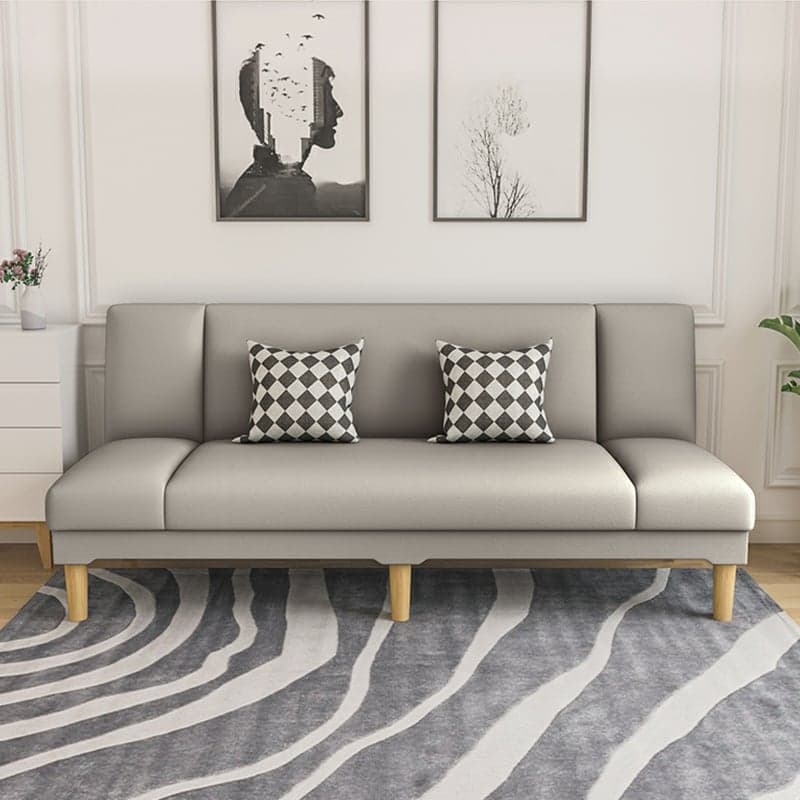 Scandinavian Armless Sleeper Sofa, Light Wood, Foam Filling, Includes Pillows thumbnail 7
