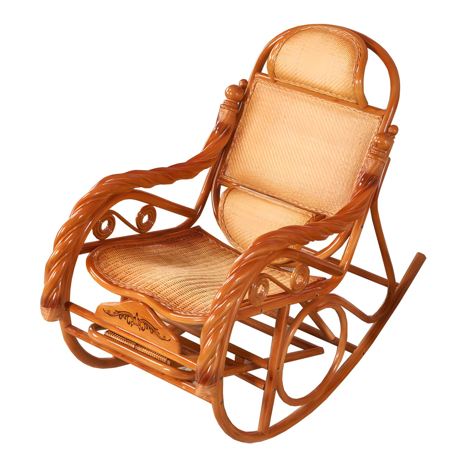 Mid Century Modern Recliner Chair Rattan/Wicker Recliner Chair for Living Room thumbnail 14