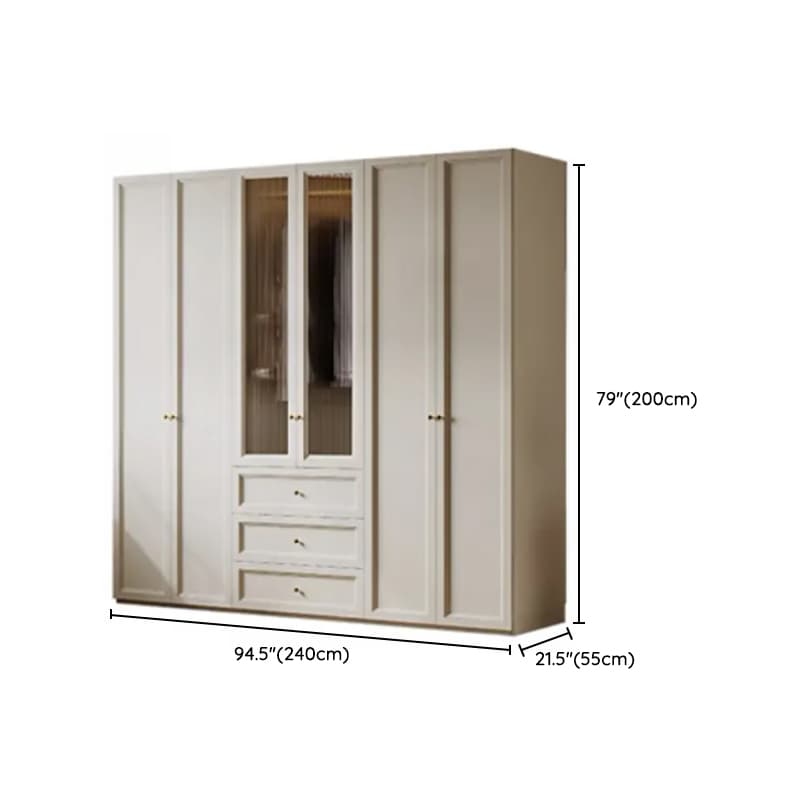 Chalk Modish Self-supporting Cabinet Armoire with Soft Close Drawer, Soft Close Door, and Hinged Hanging Rod thumbnail 17