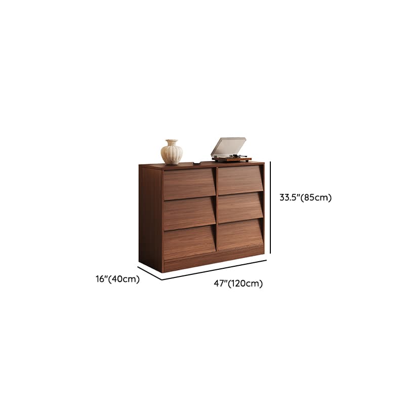 Cocoa Casual Natural Wood Console Dresser/Bachelor Chest with 9/6/3 Drawers in Horizontal/Vertical Orientation thumbnail 8