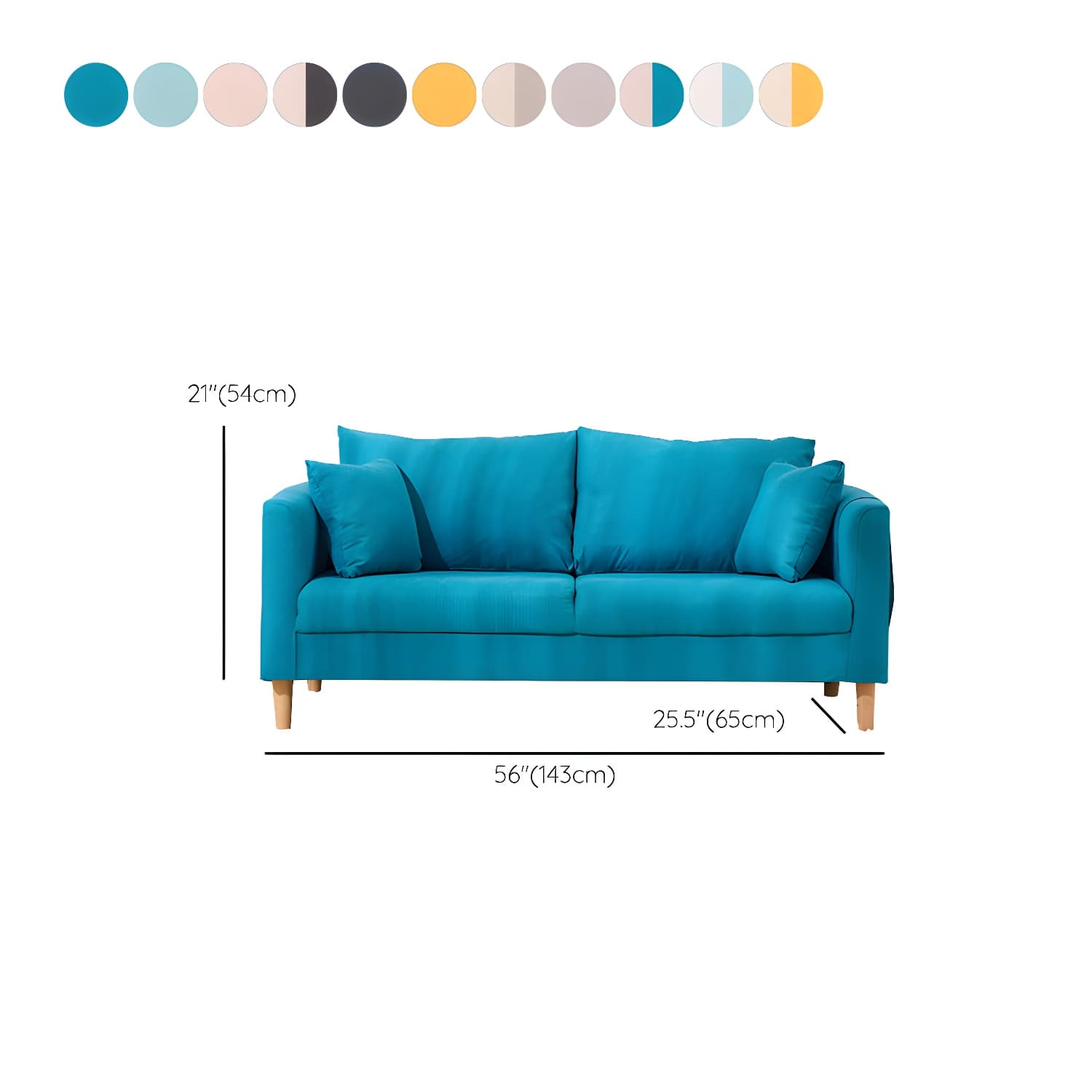 21.25" High Sofa with 2 Pillows Velvet Tuxedo Arm Sofa with Storage thumbnail 23