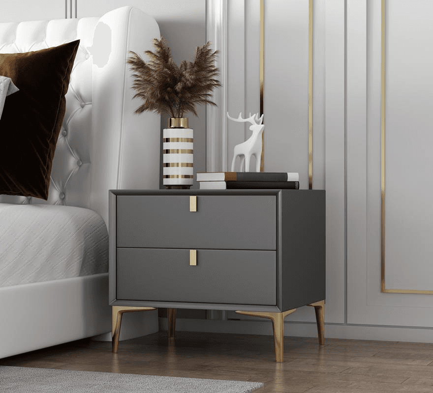 Modern Lumber Nightstand With Drawer Storage & Leg, 3 Drawers/2 Drawers thumbnail 2