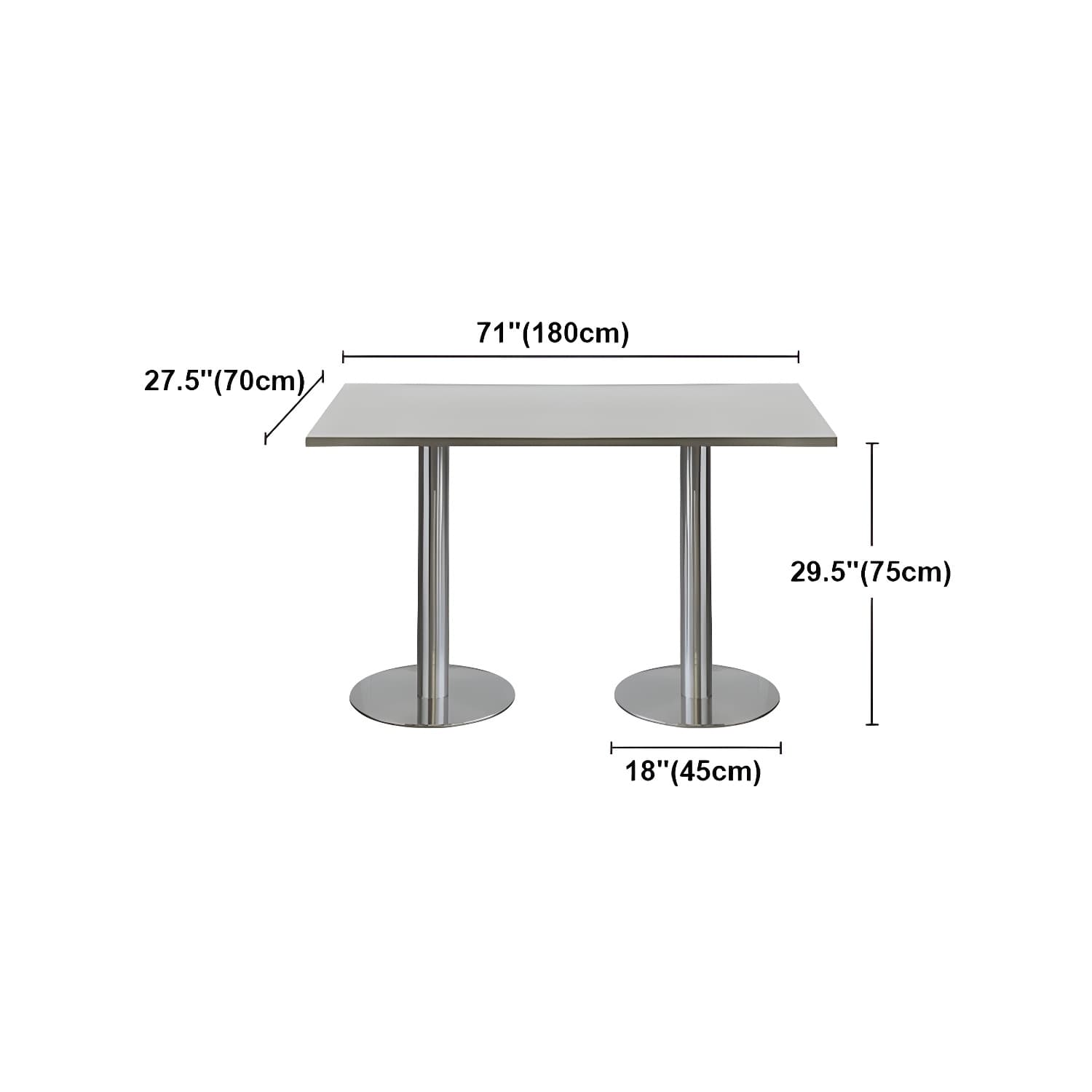 Industrial Style Dining Site Table Stainless Steel Dining Room Collection thumbnail 16