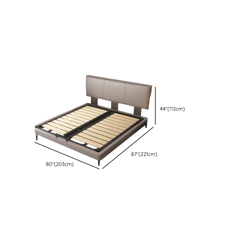 Grey Solid Color Platform Bed with Timber Frame for Living Room thumbnail 14
