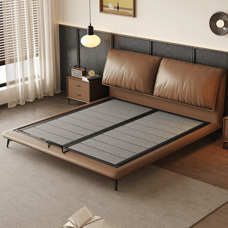 Storage Included Panel Bed with 3 Storage Boxes, Pine Wood Frame, and Sponge Upholstery thumbnail 3