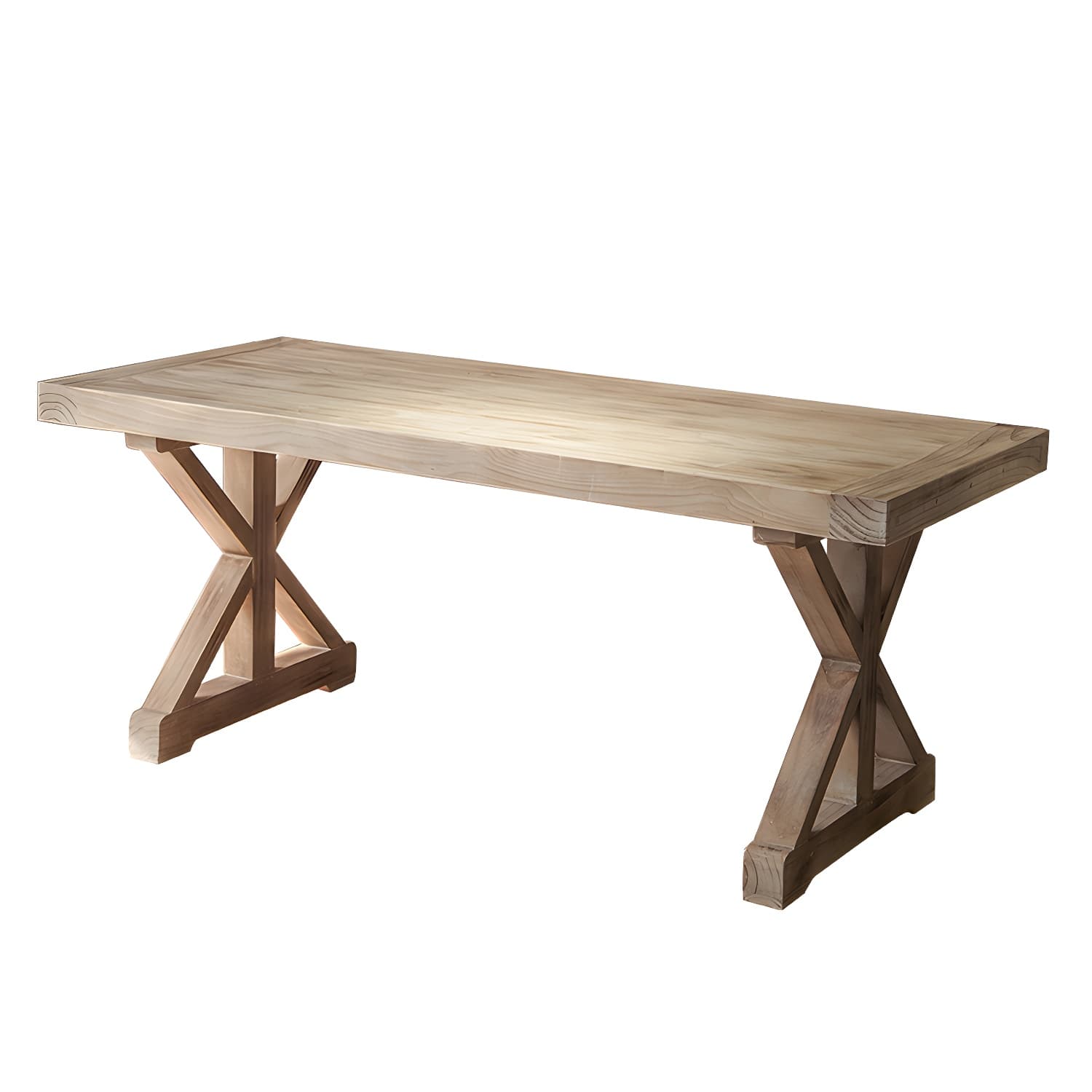 Distressed Pine Wood Dining Set 1/2 Pieces Industrial Dinette Set for Home thumbnail 5