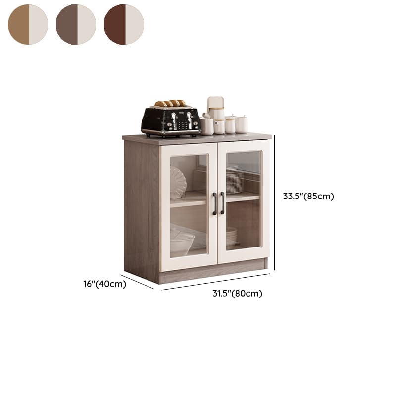 Modern Wood Buffet Cabinet with Glass Doors and Shelves - Full Assembly Needed thumbnail 14