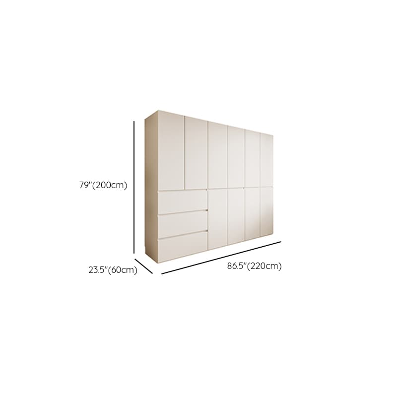 White Modish Wooden Independent Wardrobe Armoire with Soft Close Drawer, Soft Close Door, and Interior Shelves thumbnail 15