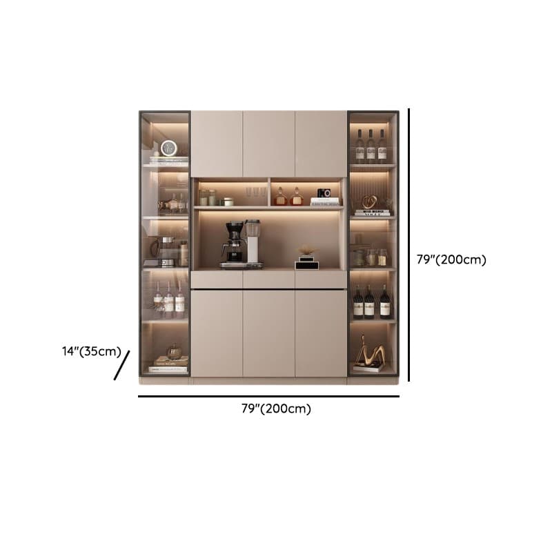 Wide/Standard/Narrow Modern Timber 3 Drawers 2 Shelves/3 Shelves/1 Shelf Glass Doors Pantry Hutch Sideboard thumbnail 36