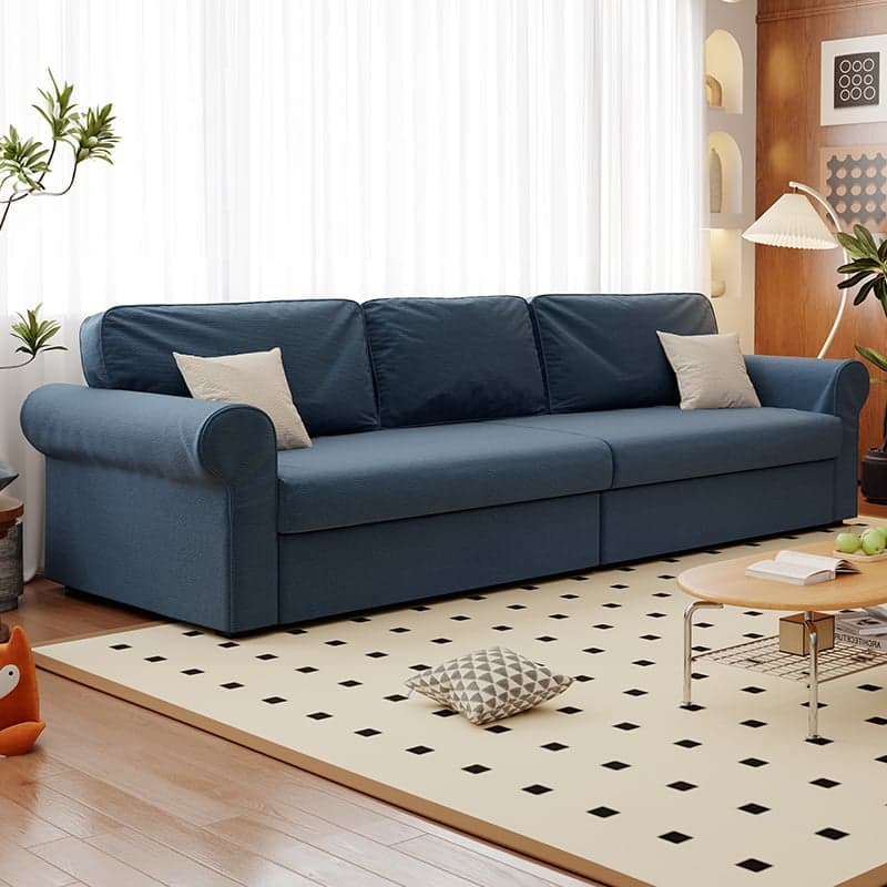 Modish Solid Color Stain Resistant Standard Sofa in Black/Jade Green/Taupe for 4-seater/5 Person with 2 Pillows thumbnail 2