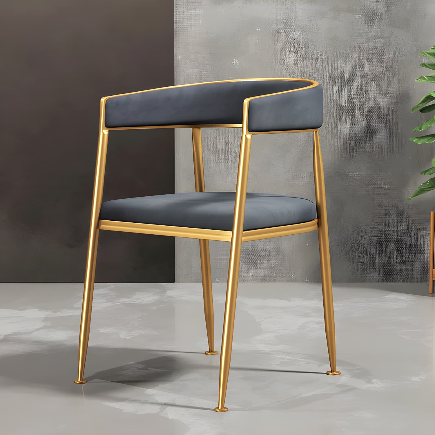 Glam Gold Metal Arm Chair Open Back Dining Side Chair with Upholstered thumbnail 24
