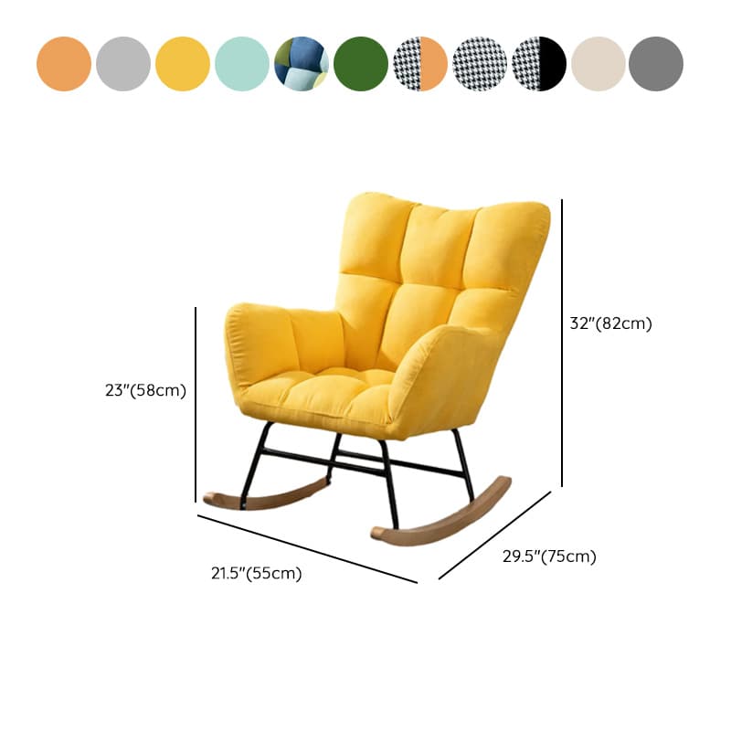 Modish Upholstered Cushioned Rocking Accent Chair 2 Piece Set with Footstool & Recessed Arm, Scratch-tolerant thumbnail 29