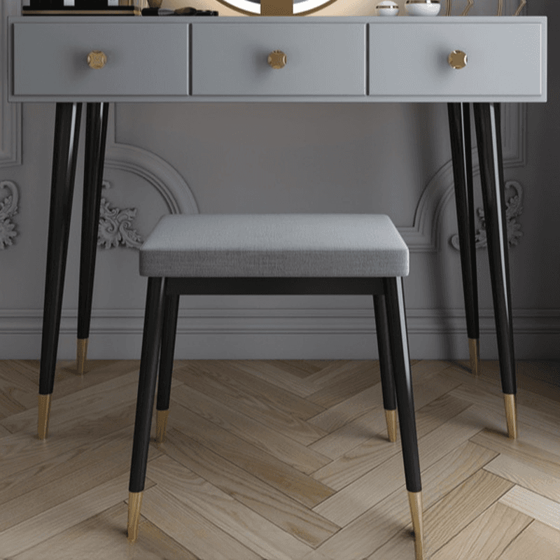 Modish Standard/Small Makeup Vanity with Solid+Engineered Wood Table Top and 3/2 Drawers thumbnail 9