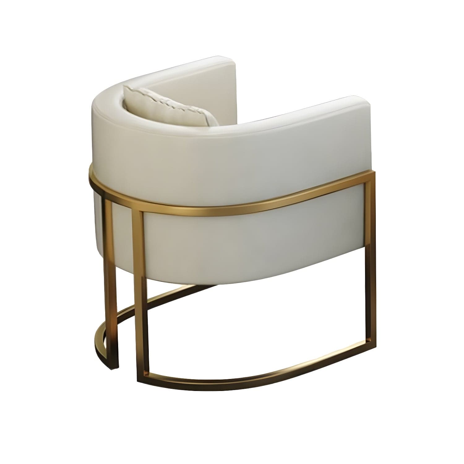 Parsons Arm Chair Leather Indoor Dining Chair with Gold Frame thumbnail 6