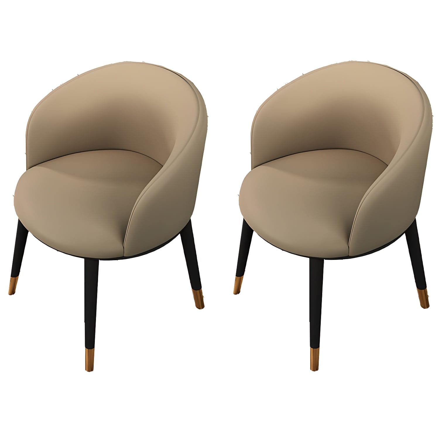 Contemporary Leather Home Arm Chair Solid Back Matte Finish Dining Chair thumbnail 9