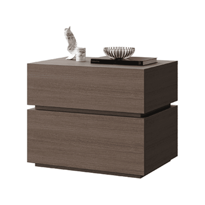 Organic Modern Nightstand With Drawer Organization Featuring 2 Drawers and Real Wood Countertop thumbnail 3