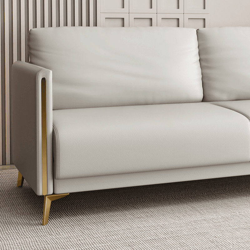 Modish Solid Color Scratch-durable Floor Sofa in Pleather with Gray/Chalk/Tangerine Color for 3/for 2 thumbnail 11