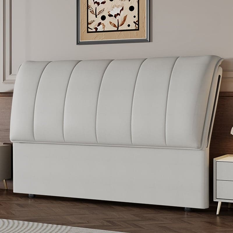Trendy Panel Headboard in Natural Wood with No Distressing, Rectangle Shape for Queen/Full Bed, Featuring Sponge Upholstery and Standard Height thumbnail 1