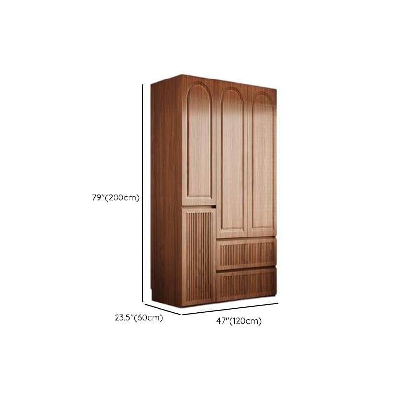 Acorn Minimalist Natural Wood Independent Wardrobe Closet with Soft Close Drawer, Soft Close Door, and Interior Shelves thumbnail 9