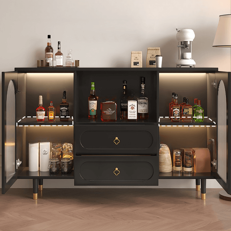 Glamorous Engineered Wood Buffet Table with 2 Drawers, Glass-panel Door and Adaptable Shelf thumbnail 3