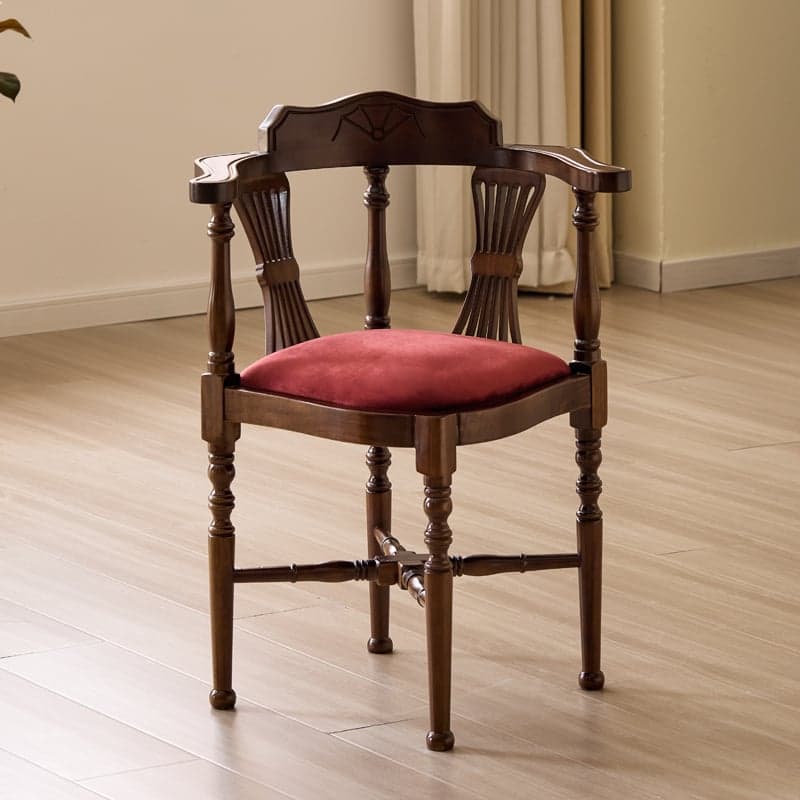 Drawing Room Arm Chair with Cushion, Arms, Natural Wood Legs, Low Back, and Foot Pads thumbnail 4