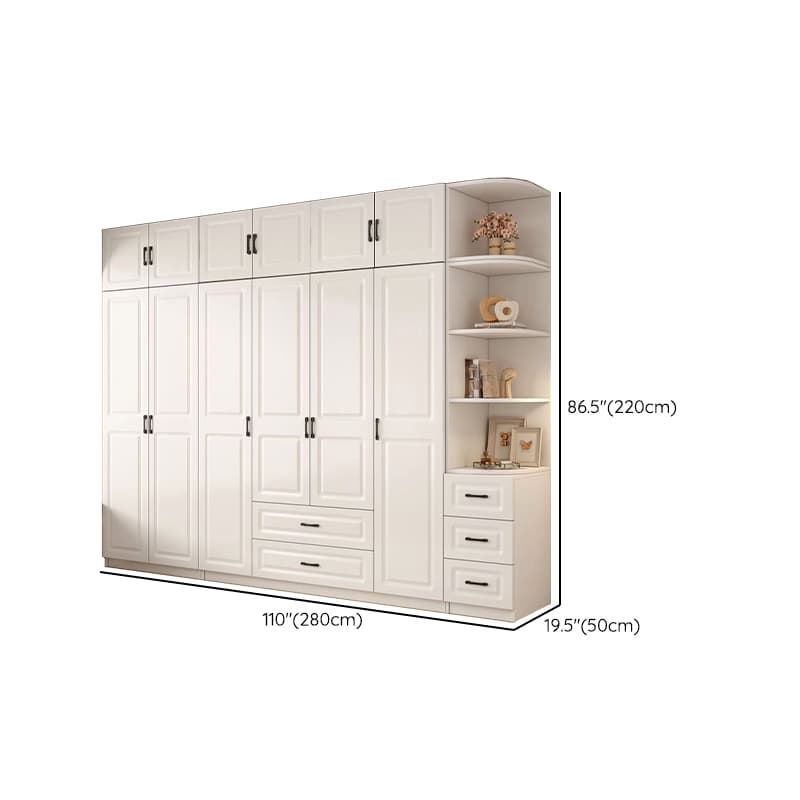 Casual Chalk Timber Wardrobe with Soft Close Drawer and Door, Interior Shelves, Hanging Rod thumbnail 41
