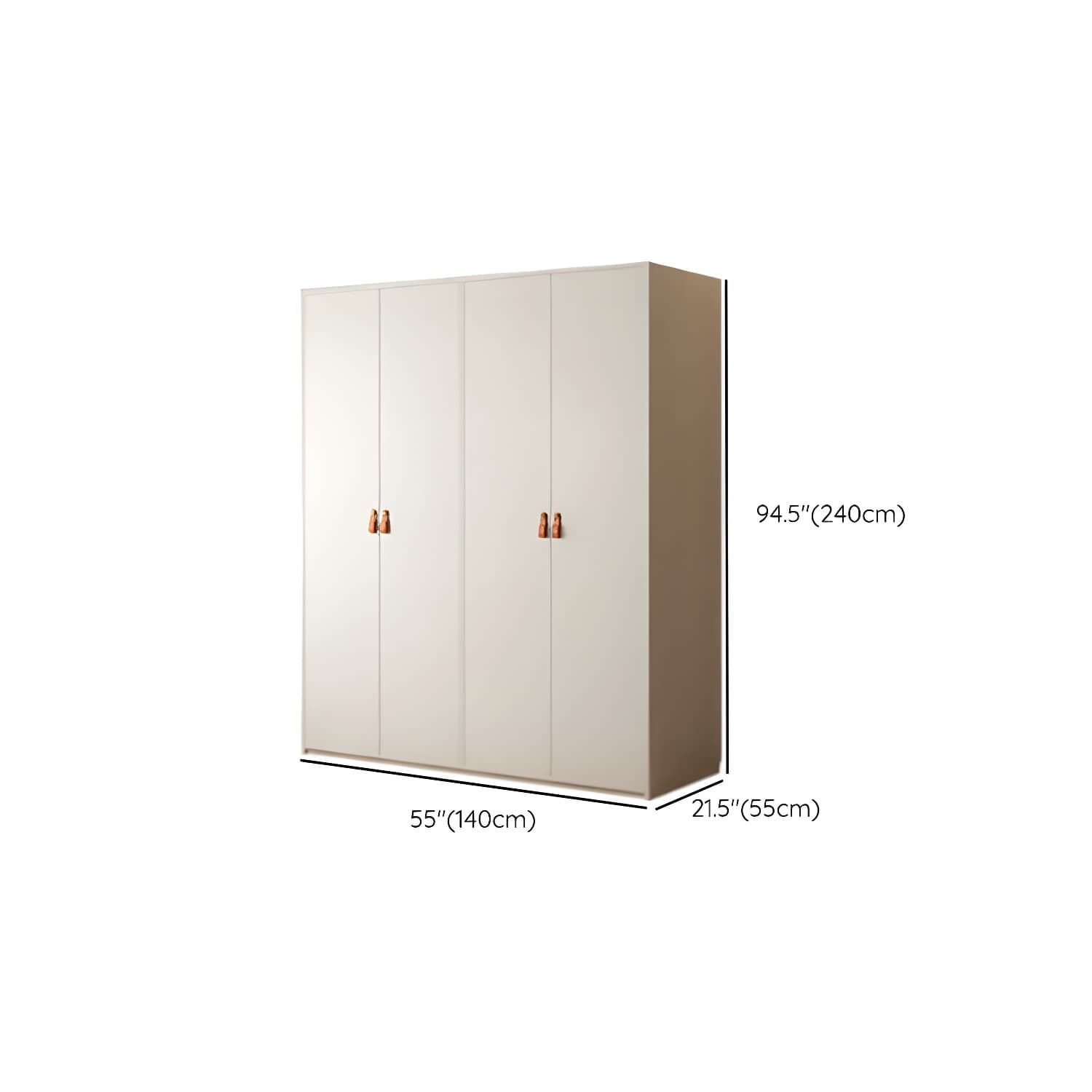 Modern White Wardrobe Cabinet Engineered Wood Wardrobe with Garment Rod thumbnail 23