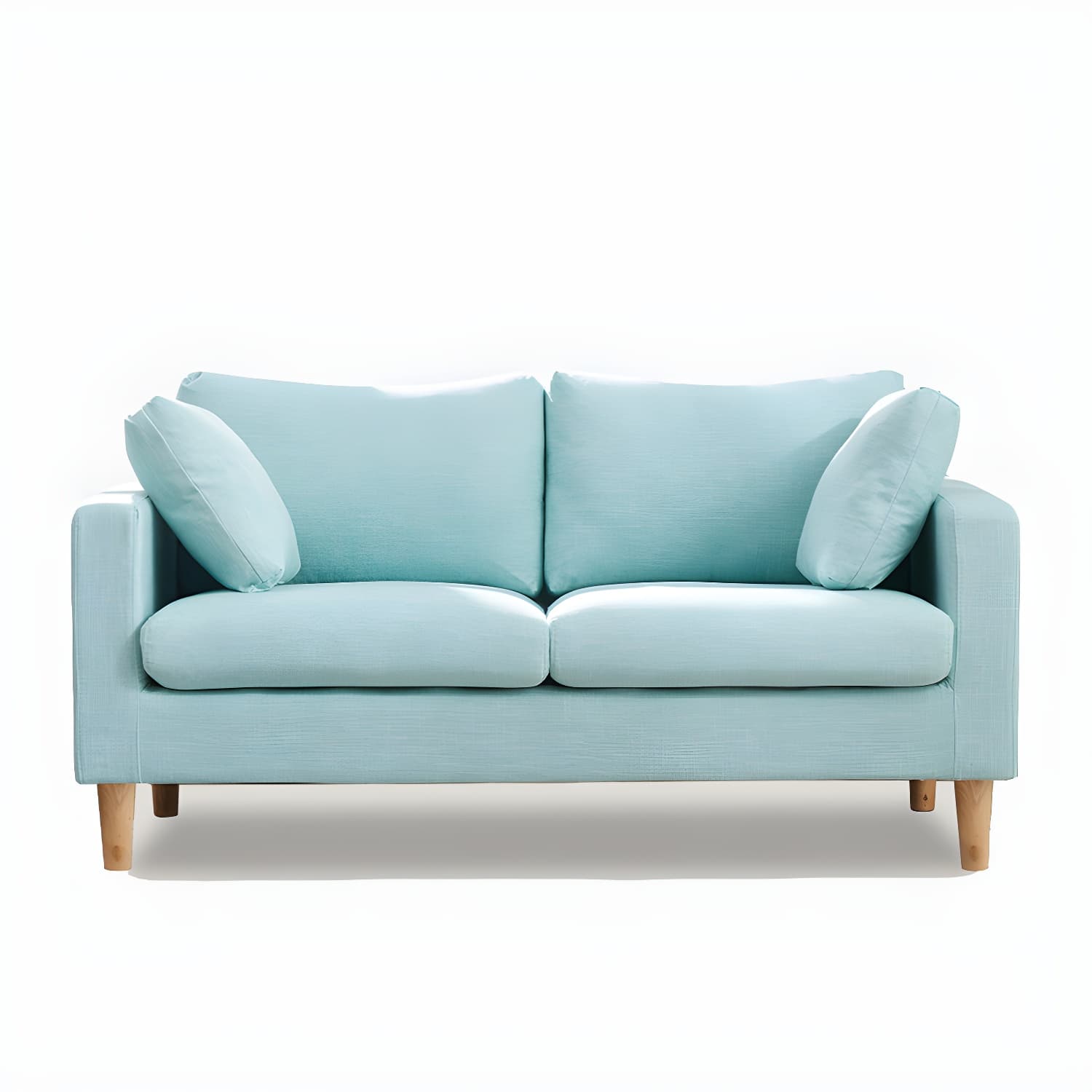 Contemporary Square Arm Couch Faux Leather Loveseat with Pillows thumbnail 20