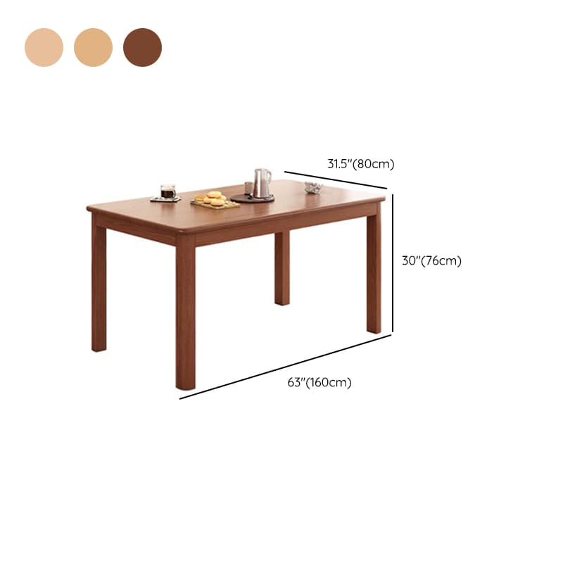 Minimalist Rectangular Dining Table Set with 4 Legs and Natural Wood Top, Featuring Back Seat thumbnail 11