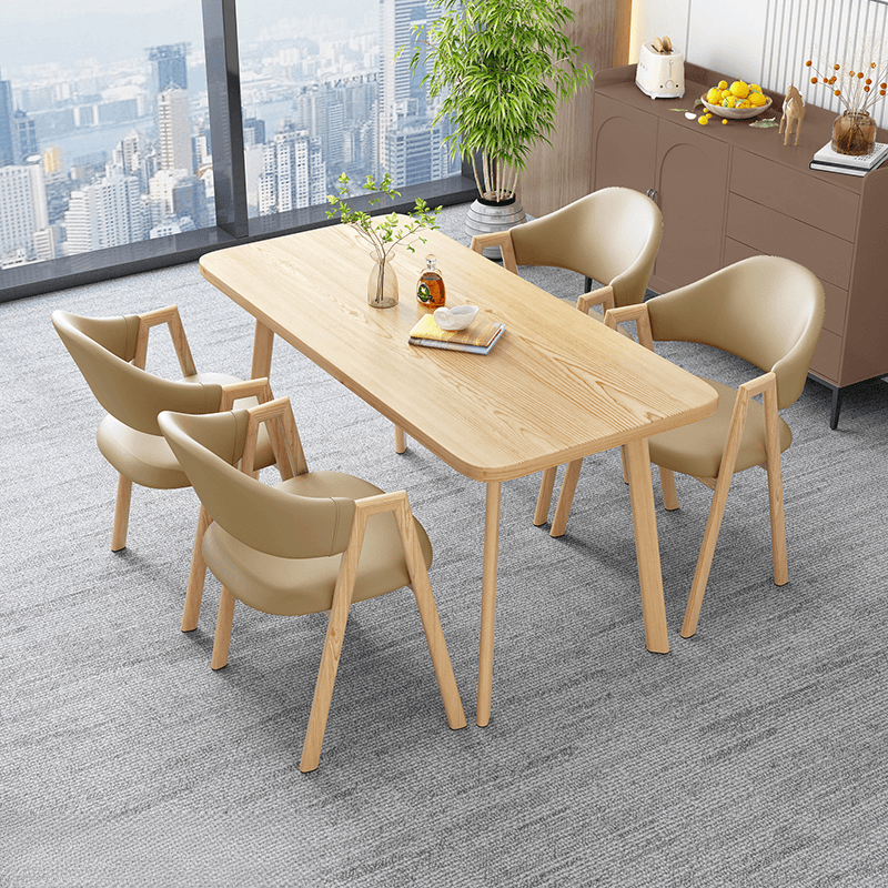 Casual Dining Table Set with Natural Wood Finish, Reclaimed Wood Top, and Seating for 4 Chairs thumbnail 14